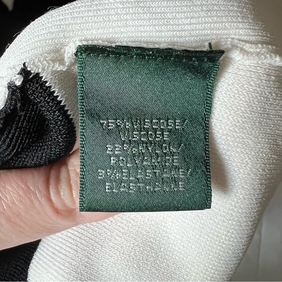 Lauren Ralph Lauren Black and White Color block Dress with Belt Size Medium - Picture 7 of 9